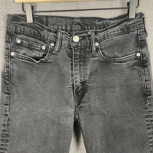 Levis Jeans Men Fit: 29x29.5 Black 514 Regular Fit Straight Leg Dark Wash - Picture 2 of 13